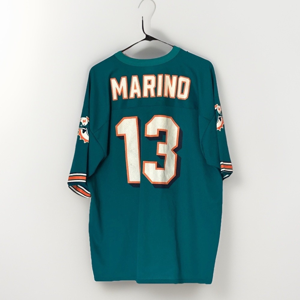 Vintage Miami Dolphins Dan Marino #13 Jersey Logo 7 XL Teal NFL Y2K